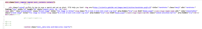 HTML code for the message