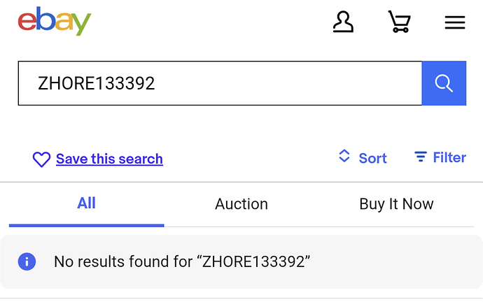 eBay screenshot of how to save a search